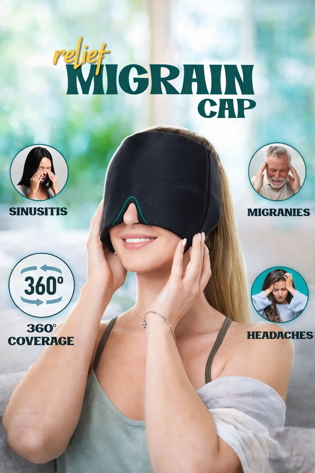 Migraine Relief Cap – Hot & Cold Therapy Headache Relief Hat